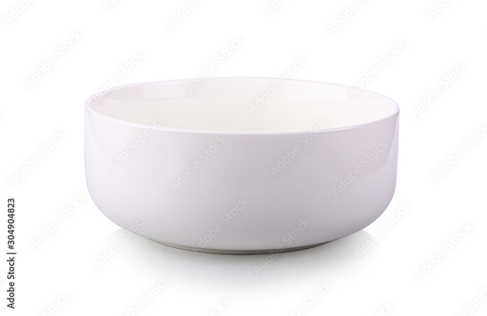 Empty white bowl on white background Empty white bowl on white background