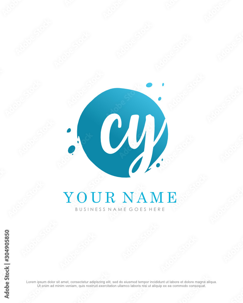 Obraz premium C Y CY initial splash logo template vector. A logo design for company and identity business.