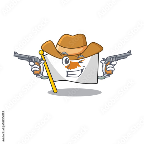 Flag cyprus dressed as a Cowboy holding guns