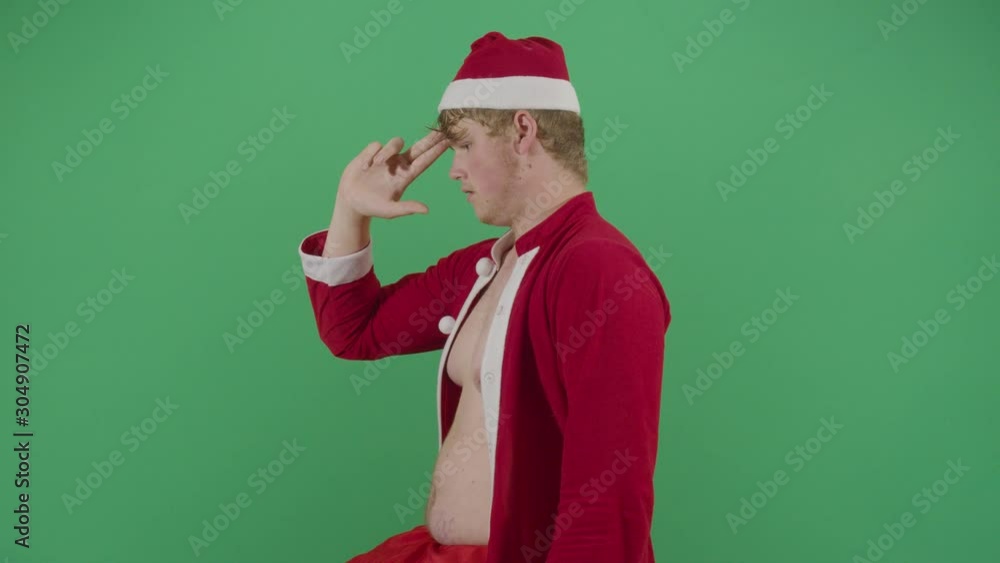 Adult Man Santa Claus Shooting Himself Adult Man Santa Claus Shooting Himself