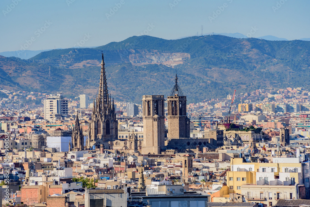 View of Barcelona from a bird's eye view View of Barcelona from a bird's eye view