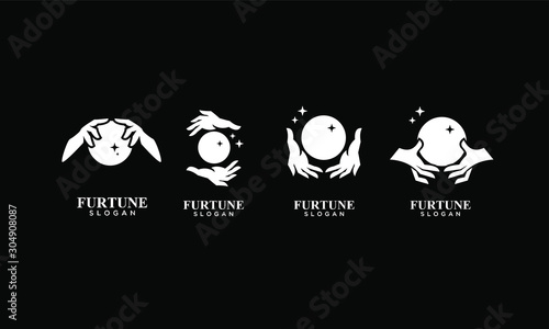 set of fortune teller logo icon design vector illustration