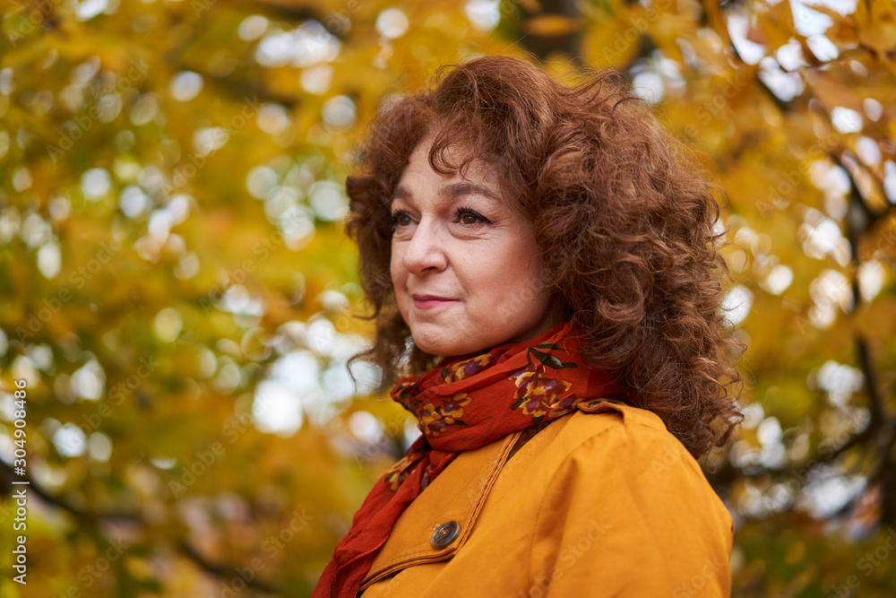 Autumnal portrait of a mature woman Autumnal portrait of a mature woman