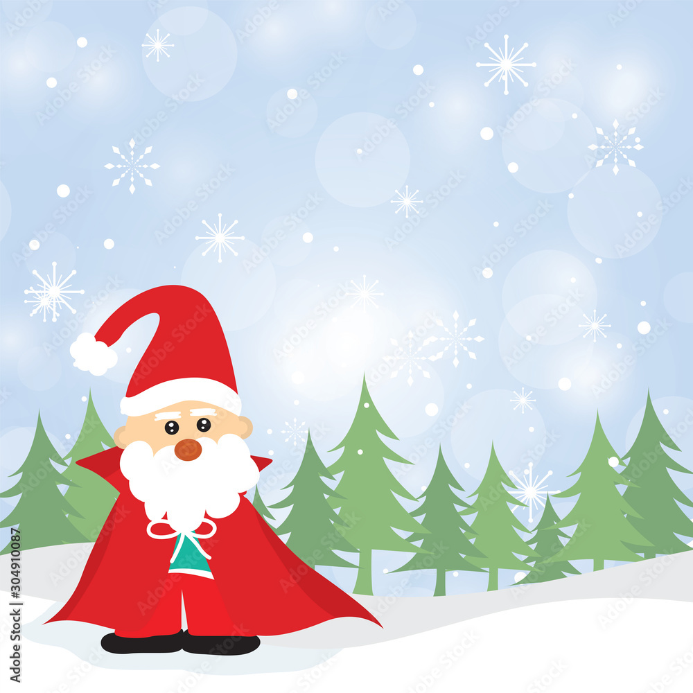 Vector Cute Christmas characters of santa claus winter snowy. Vector Cute Christmas characters of santa claus winter snowy.
