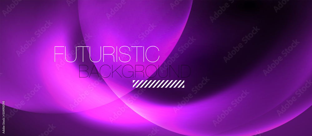 Shiny neon color light with circles abstract background Shiny neon color light with circles abstract background
