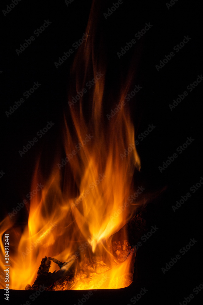 fire on black background