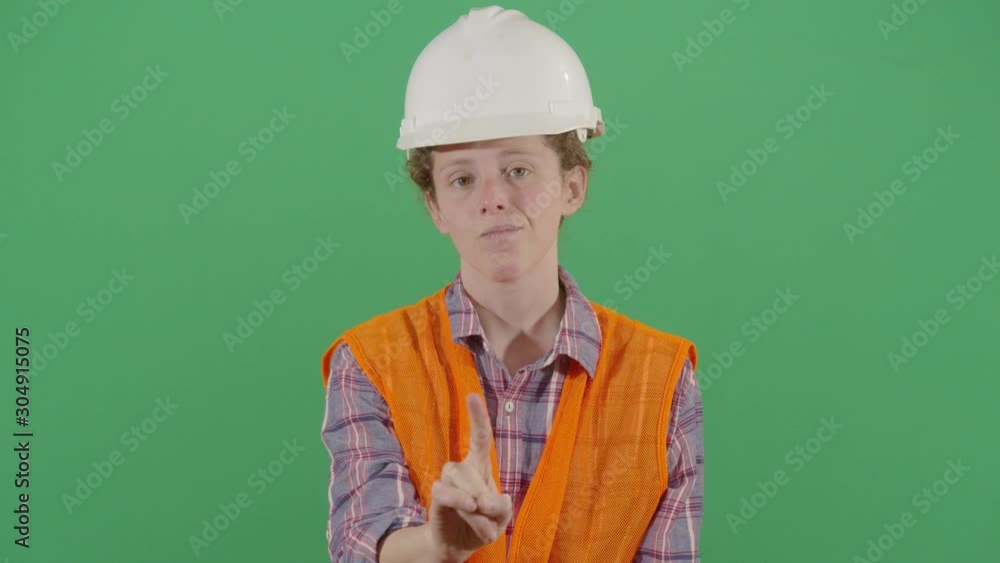 Woman Engineer No With Finger Woman Engineer No With Finger