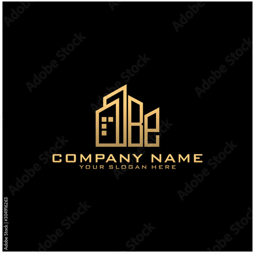 Letter BE With Building For Construction Company Logo © Catharsis