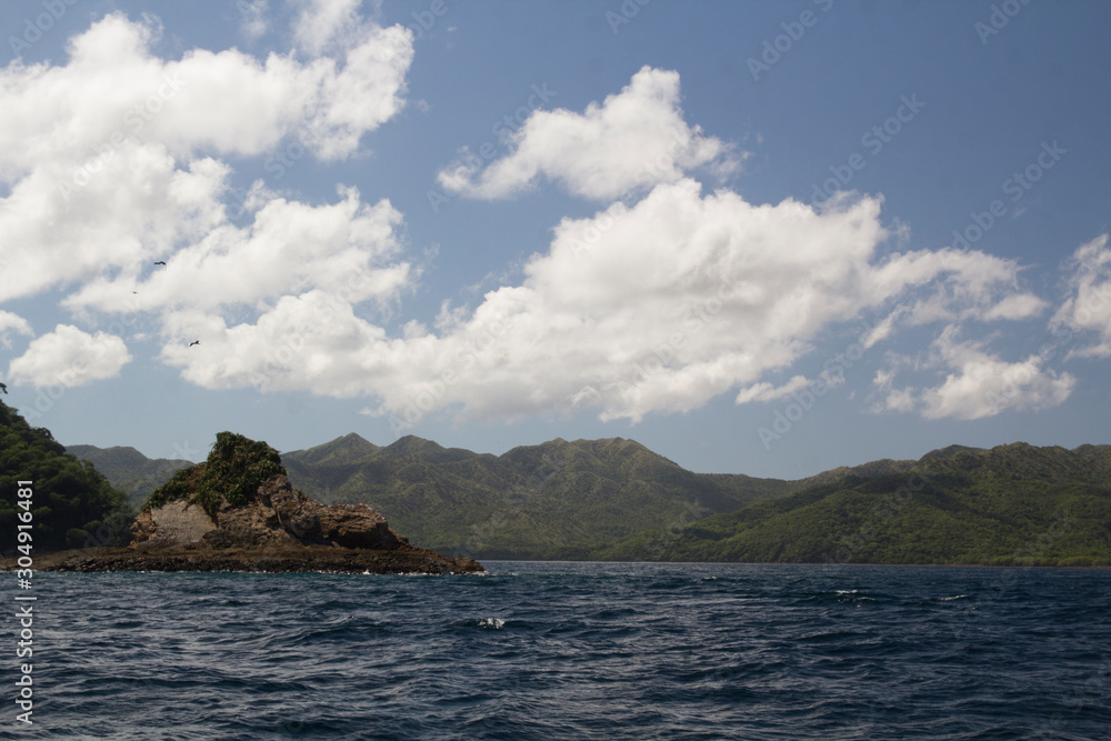 Cuajiniquil beach, Santa Elena Bay, geological formations in Santa Rosa National Park, Guanacaste Costa Rica.