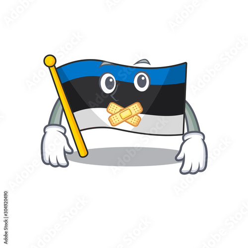 Flag estonia cartoon with in silent character