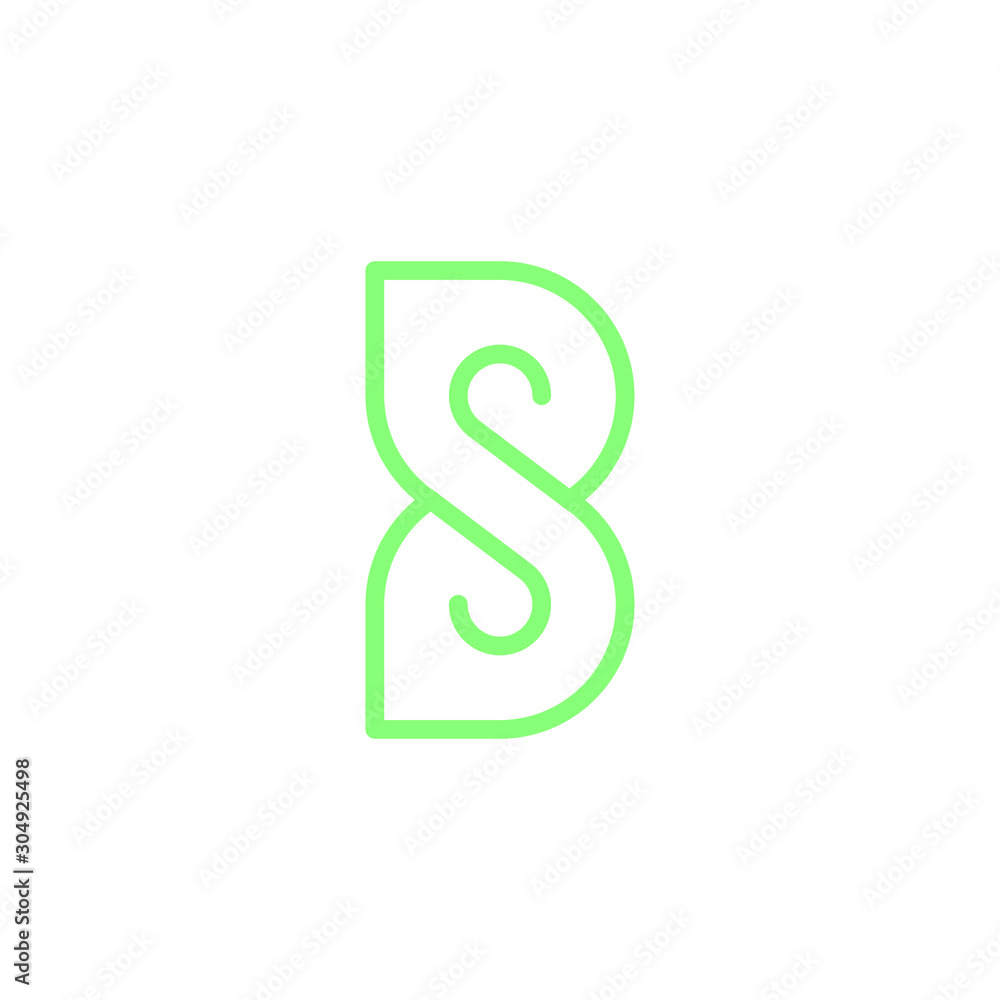 BS monogram Logo, Letter B with S negative space, Minimal letter BS lettermark .vector BS monogram Logo, Letter B with S negative space, Minimal letter BS lettermark .vector