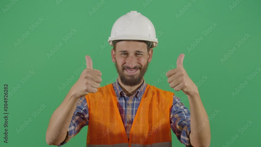 Adult Man Engineer Approving With Thumbs Adult Man Engineer Approving With Thumbs