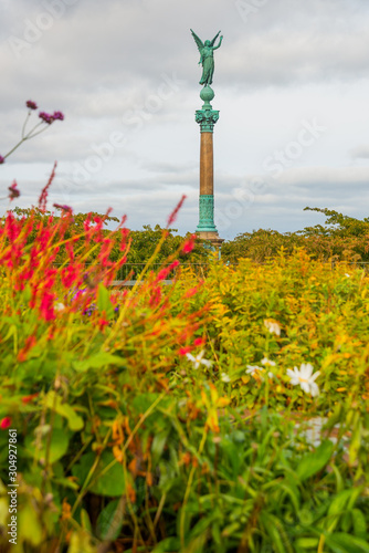 Copenhagen, Denmark: The Ivar Huitfeldt Column was built in 1886 to commemorate the death of Admiral Ivar Huitfeldt in a navel battle and is located on the Langelinie Promenade. photo