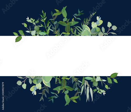 Horizontal botanical vector design banner.