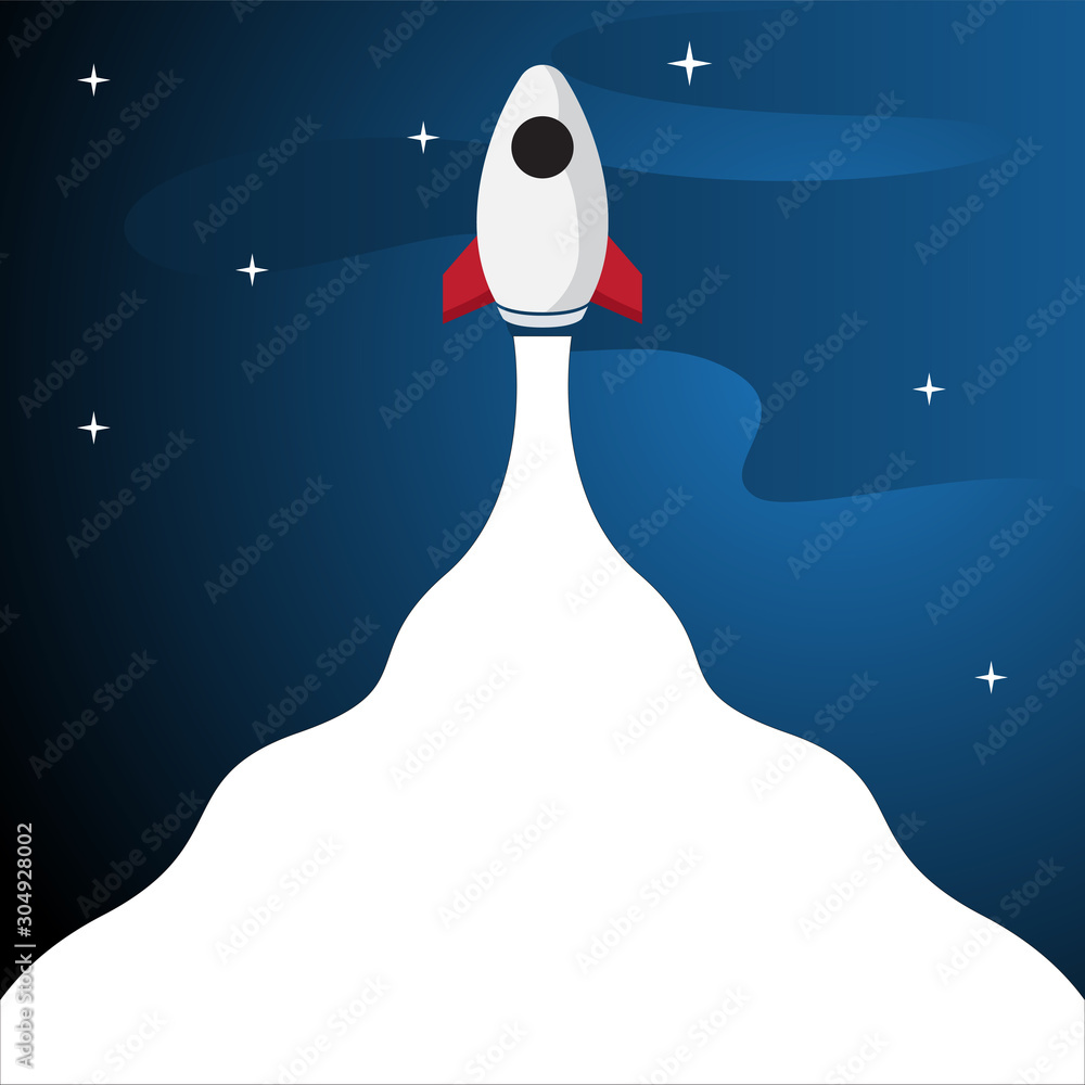 rocket launch background vector illustration