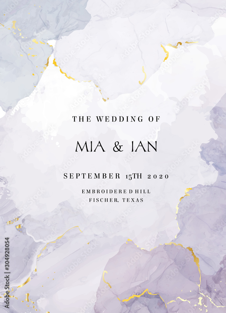 Mauve purple watercolor fluid painting vector design card