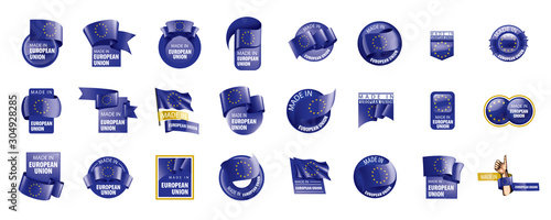 European union flag, vector illustration on a white background