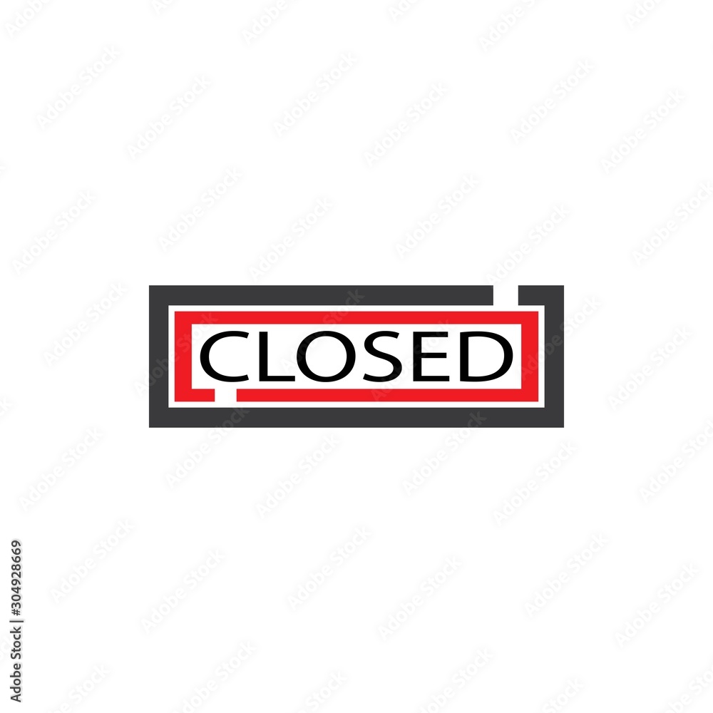 TEXT CLOSED VECTOR TEMPLATE ICON TEXT CLOSED VECTOR TEMPLATE ICON