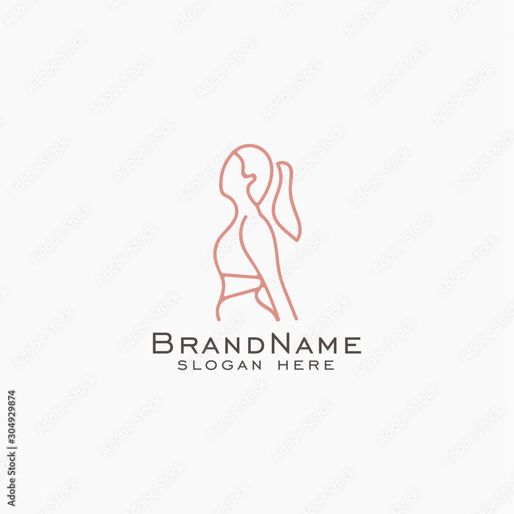Abstract lady logo design. Icon illustration vector Abstract lady logo design. Icon illustration vector
