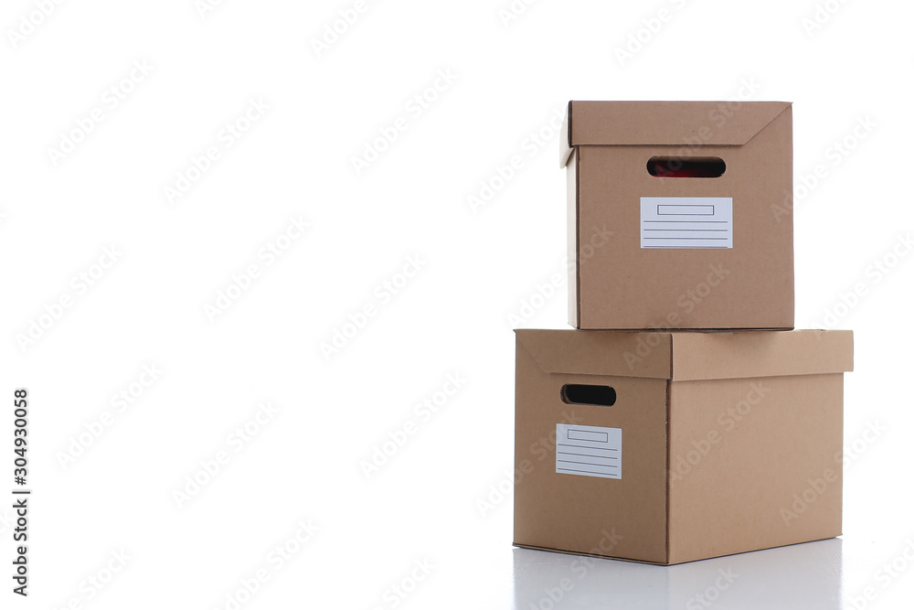 A lot of carton box of kraft color. A lot of carton box of kraft color.