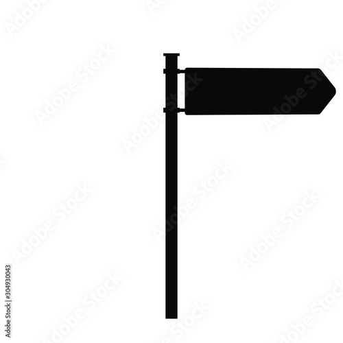 Contour blank road sign isolated on white.