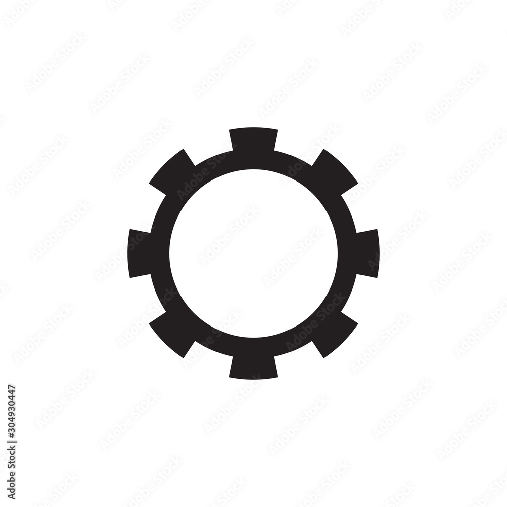 Simple gear icon in black