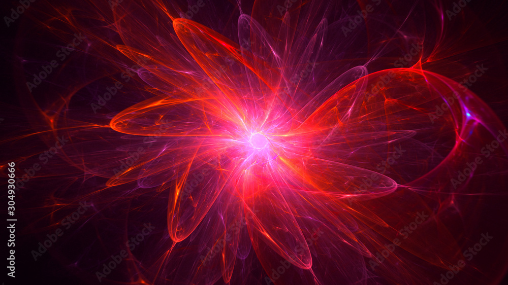 3D rendering abstract red fractal light background 3D rendering abstract red fractal light background