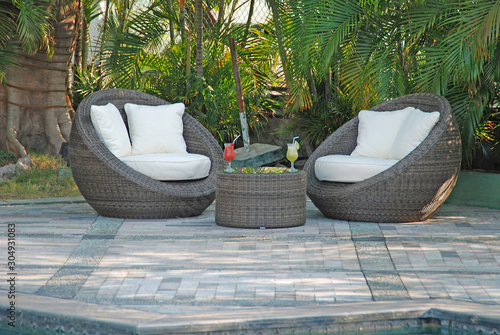 Artistic Ethnic Classy Modern Elegant Luxury Indoor Home Interiors and Outdoor Garden Park Furniture Table Chair Cabinet Accessories from Rattan Plastic Wicker or Wooden Materials for Hotel and House 