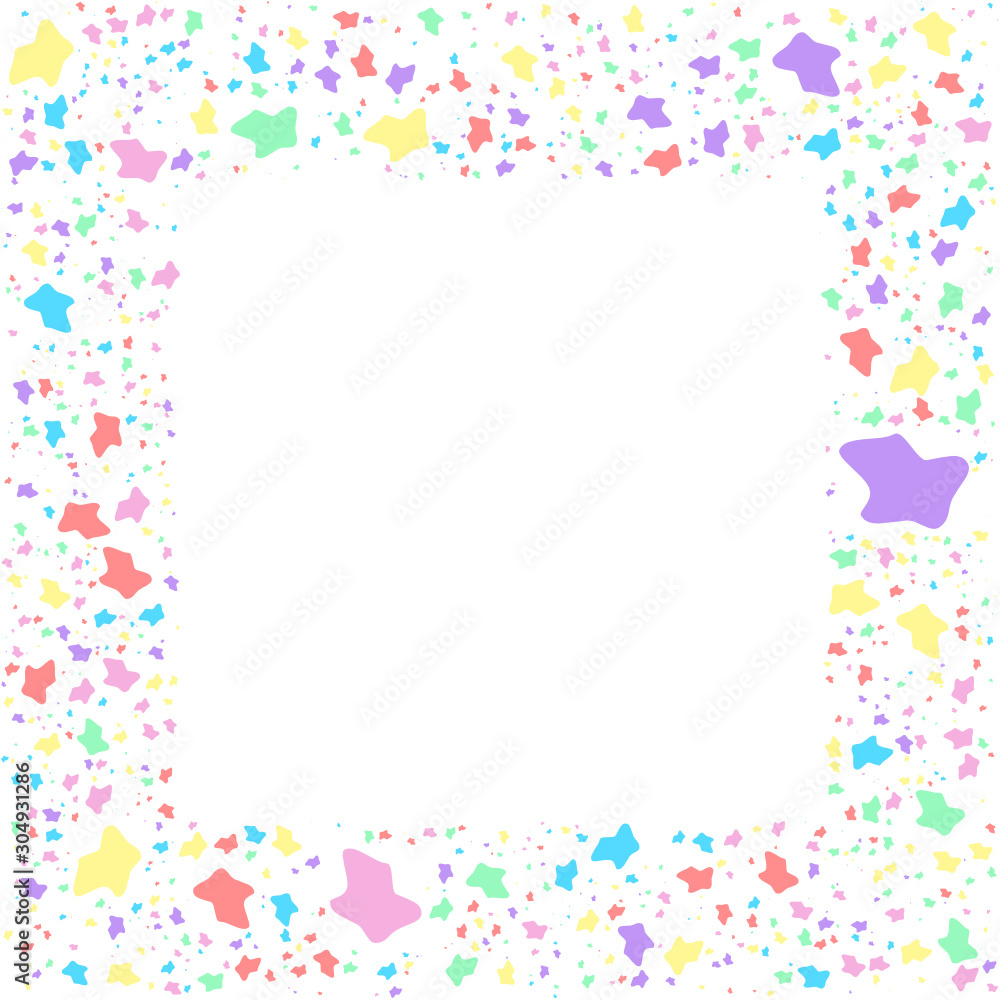 Bright color frame with shapes