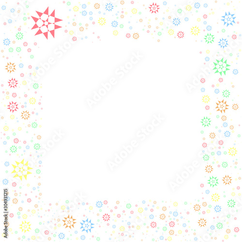 Cute and light color frame with floral pattern