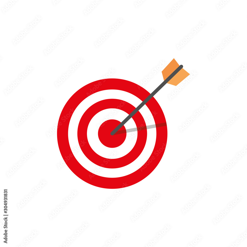 target with arrow isolated icon vector illustration design