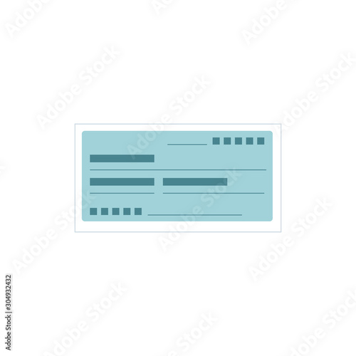 check of bank isolated icon vector illustration design
