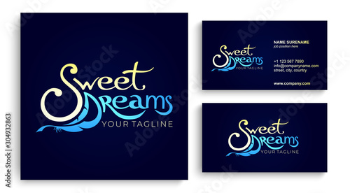 Logo Sweet Dreams. Icon Element Template Design Logos. business card template