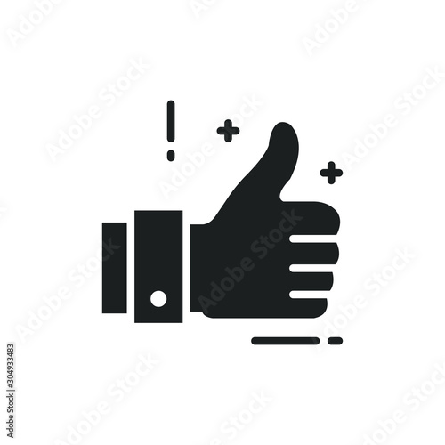 Thumbs Up Vector Glyph Icon