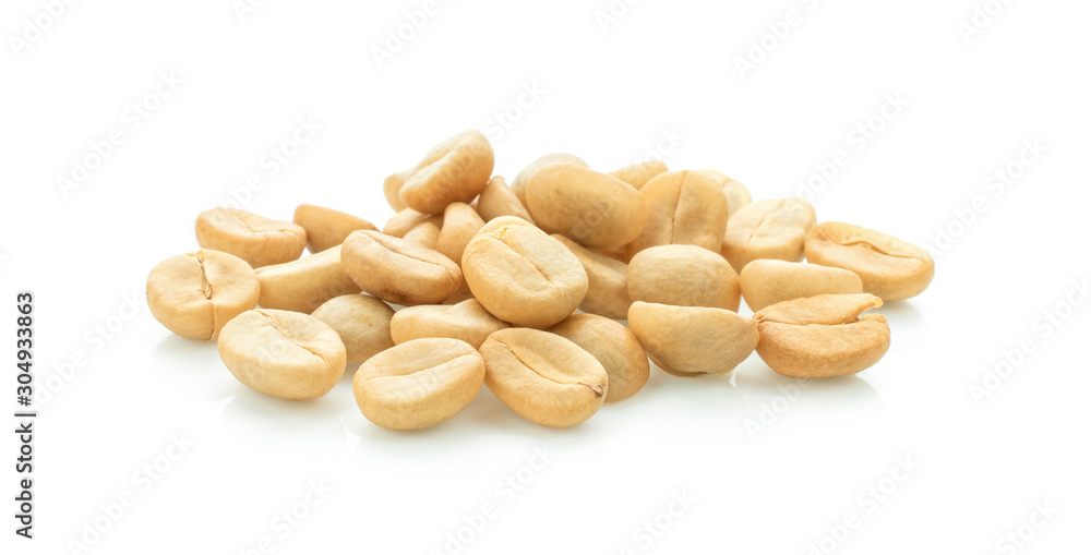 coffee beans isolated on white background.