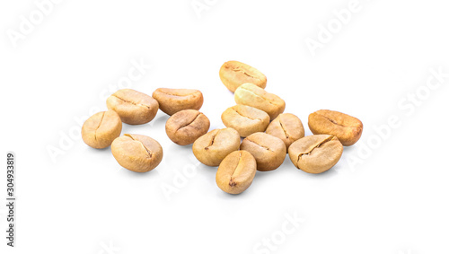 coffee beans isolated on white background.