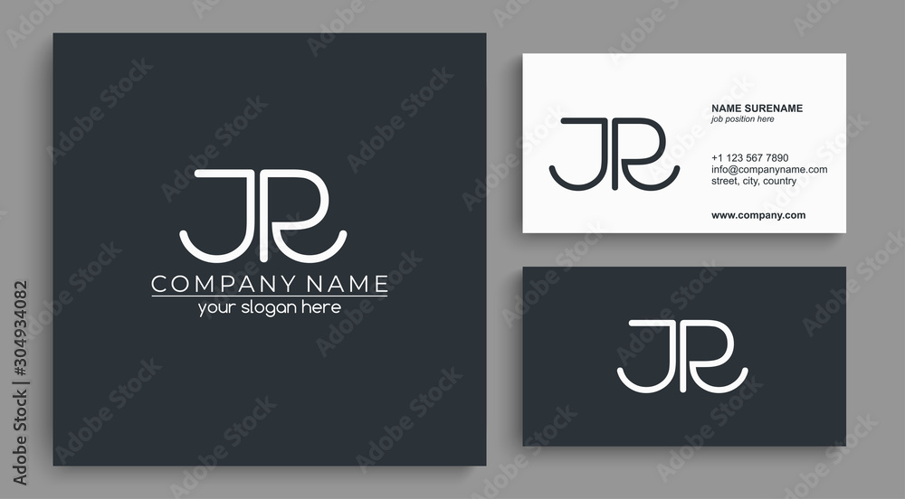 Letter JR logo or monogram. blank for business card. For your business ...
