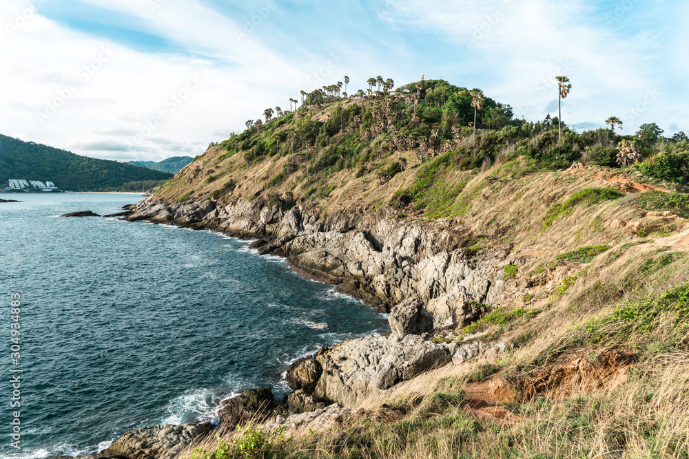 Landscape  Phrom Thep Cape, Landmark in phuket Thailand, This cape is a popular sunset viewing point.