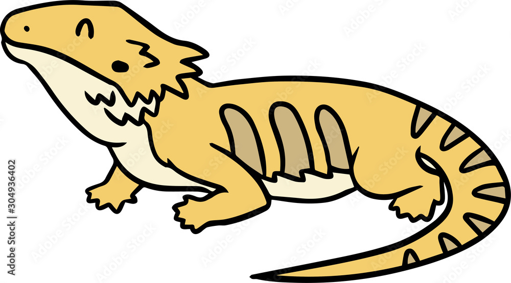 フトアゴヒゲトカゲのイラスト ご機嫌 Stock Vector Adobe Stock