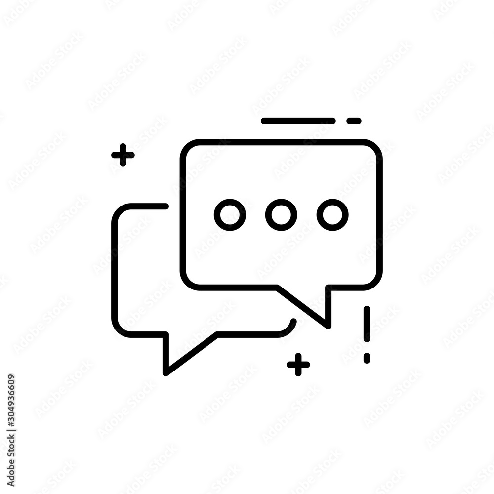 Chat Bubbles Vector Line Icon Chat Bubbles Vector Line Icon
