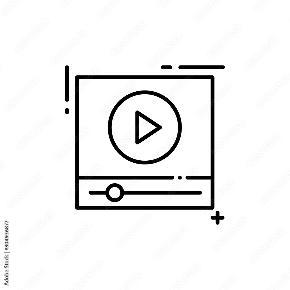 Video Streaming Vector Line Icon Video Streaming Vector Line Icon