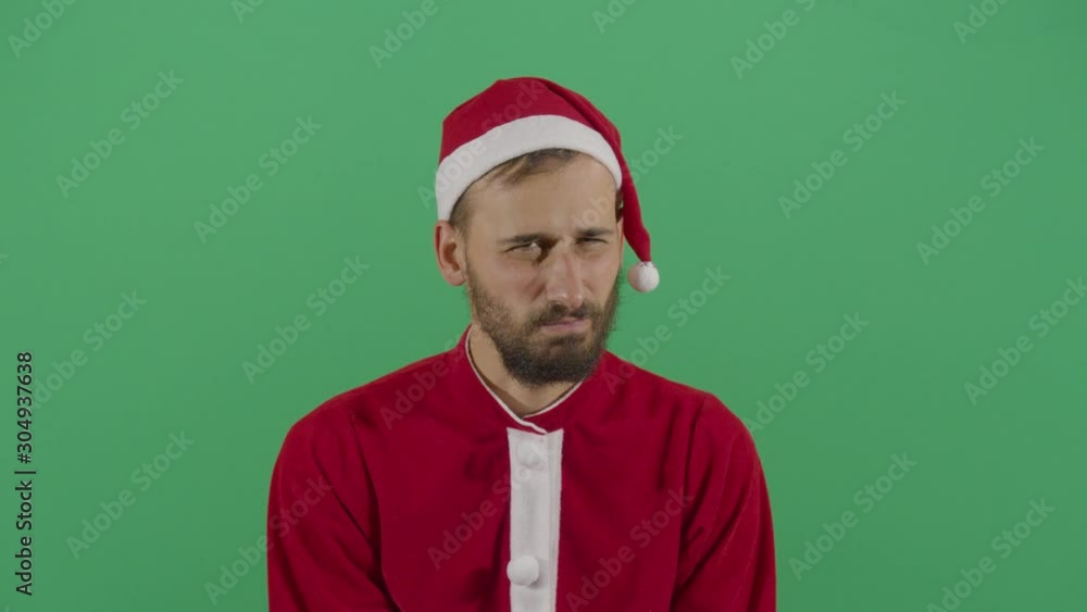 Adult Man Santa Claus Looking Suspicious Adult Man Santa Claus Looking Suspicious