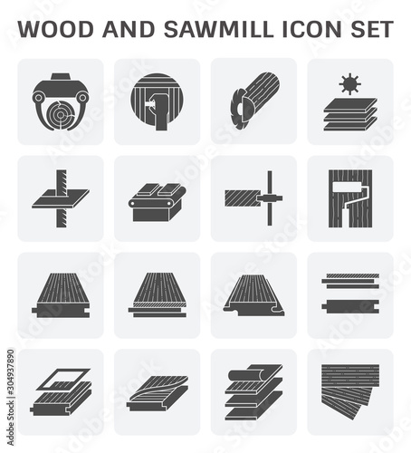 Wood sawmill icon