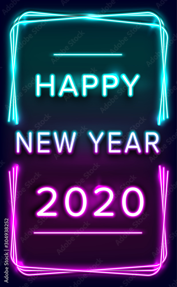 2020 New Year Design template for Seasonal and Greetings Card, Light Banner