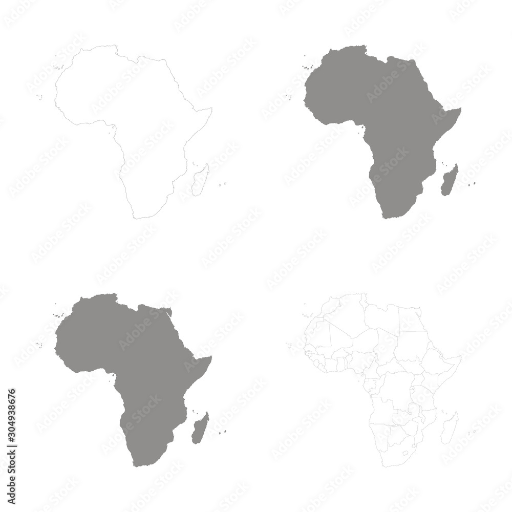 vector illustration with Political Maps of Africa