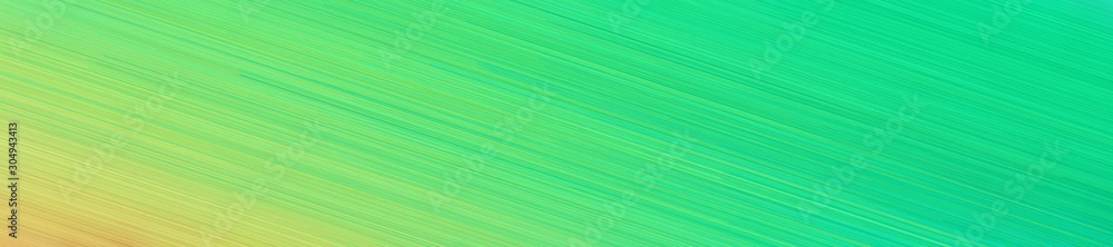 wide banner graphic with diagonal line design and medium sea green, medium spring green and pastel green colors and space for text or image