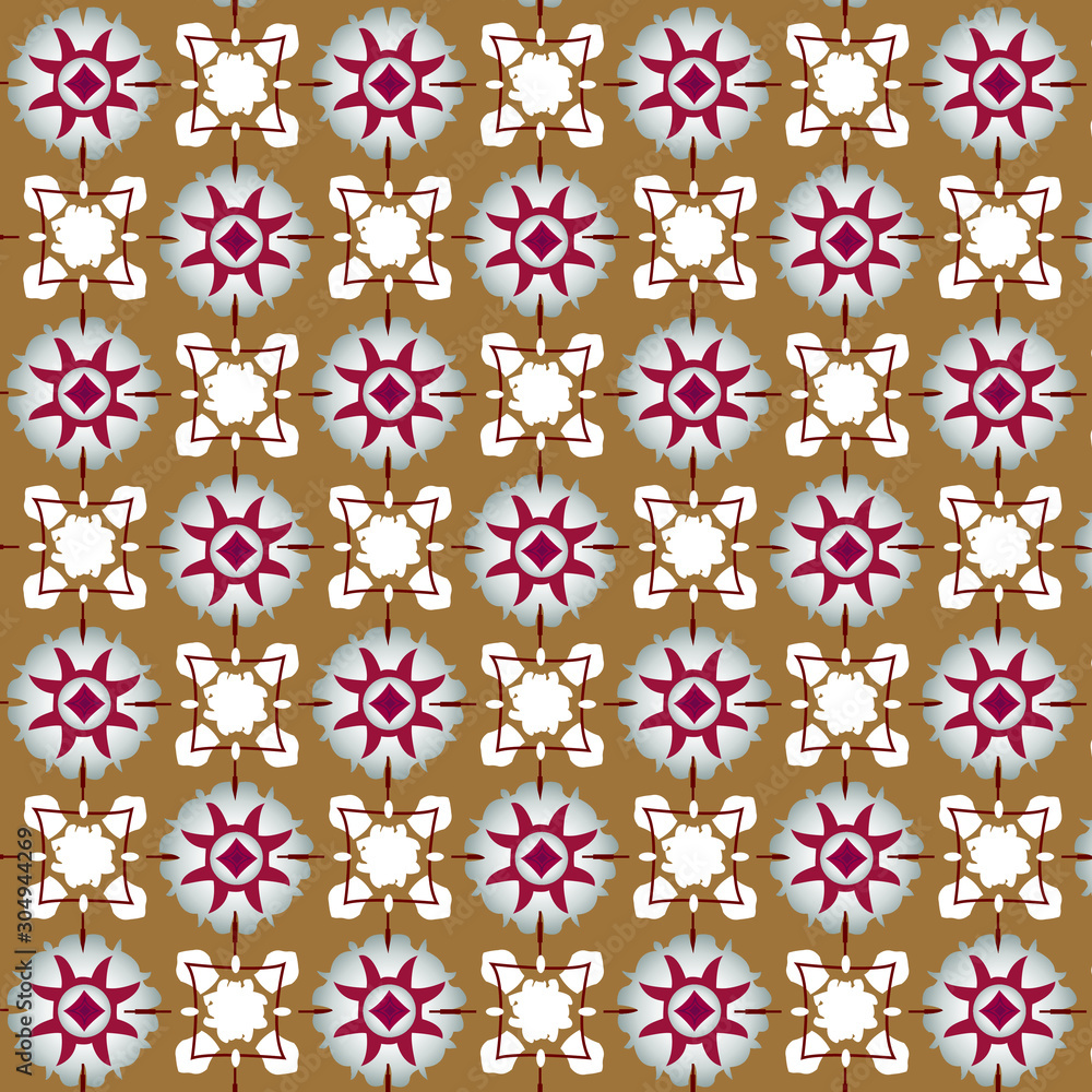 Seamless floral pattern with flowers. Batik pattern.