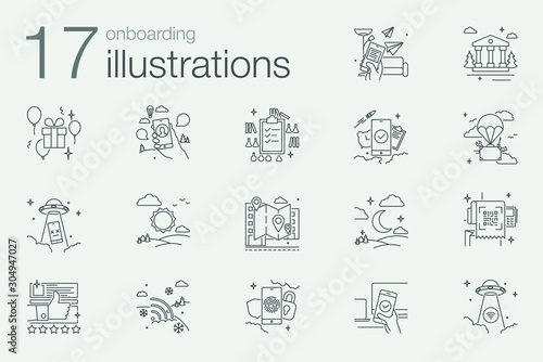 Onboarding outline iconset