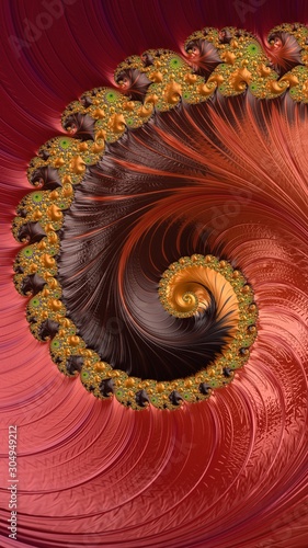 Artfully 3D rendering fractal  fanciful abstract illustration and colorful designed pattern