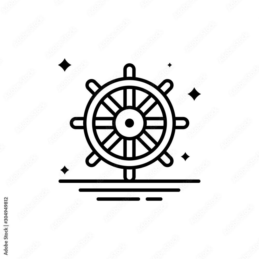 Obraz premium Boat Steering Vector Line Icon